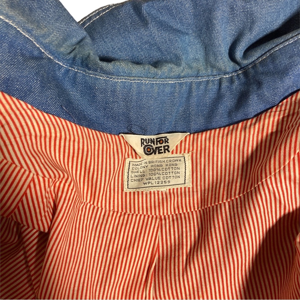 Stylish Blue Military Field Jacket with Orange Accents - Picture 7 of 7